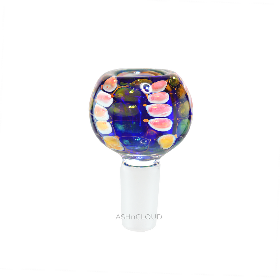 14mm Blue Dotted Oval Glass Bowl