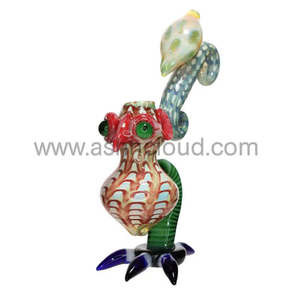 10 In - Angry Bird One Leg Fancy Glass Bubbler