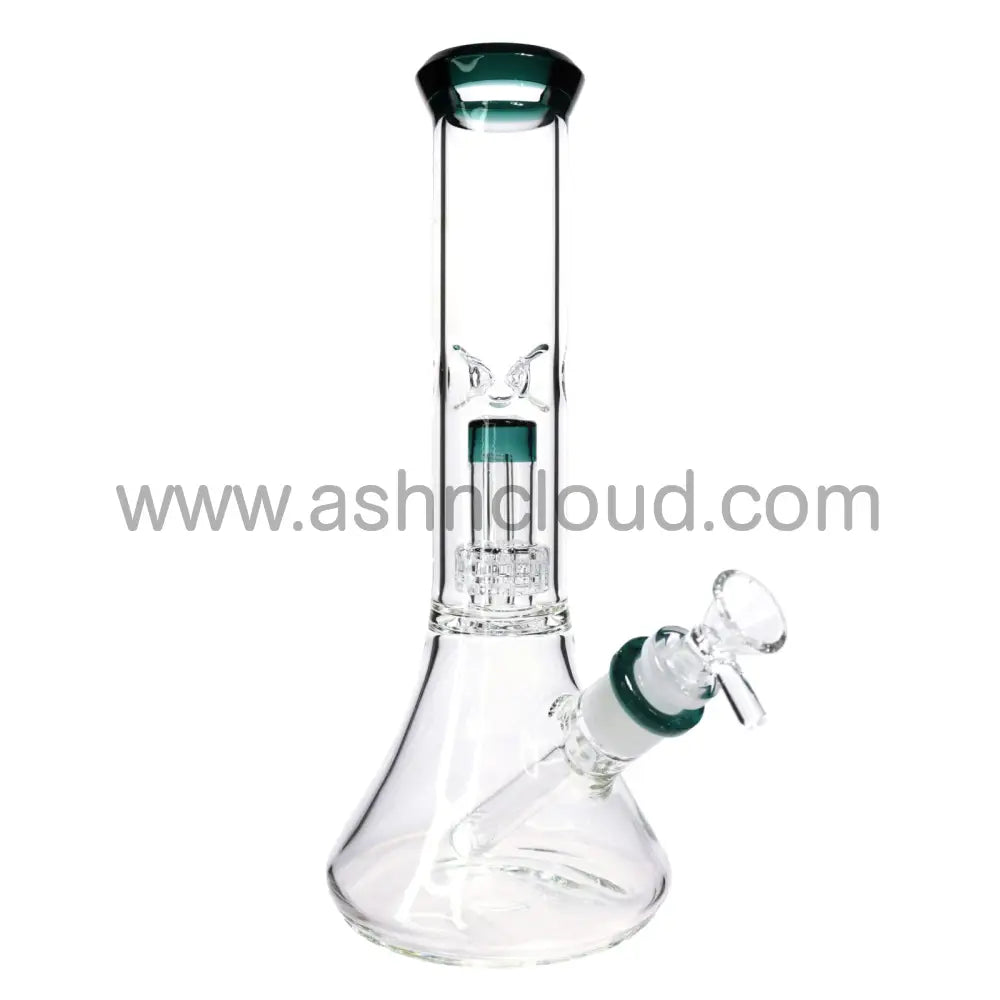 10 In - Clear Beaker Glass Bong One-Tone Perc