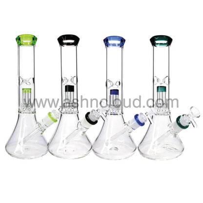 10 In - Clear Beaker Glass Bong One-Tone Perc