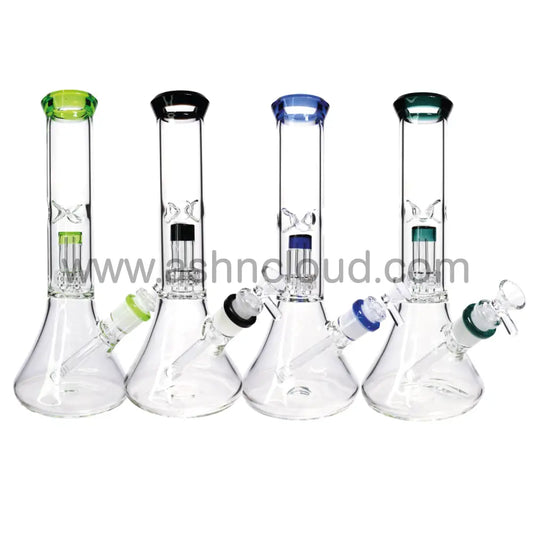 10 In - Clear Beaker Glass Bong One-Tone Perc