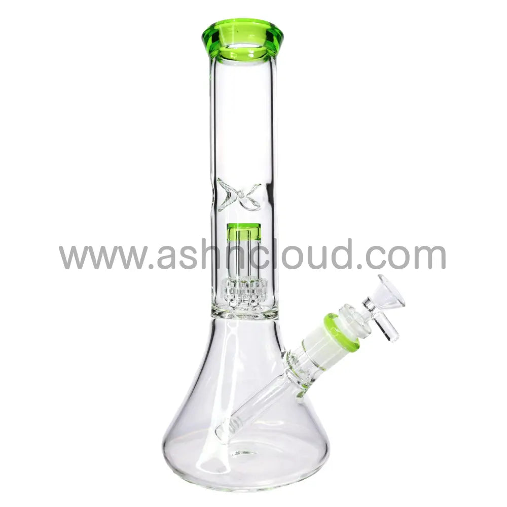 10 In - Clear Beaker Glass Bong One-Tone Perc