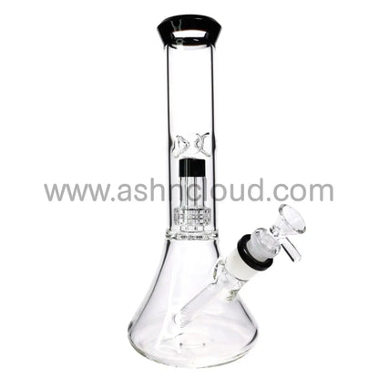 10 In - Clear Beaker Glass Bong One-Tone Perc