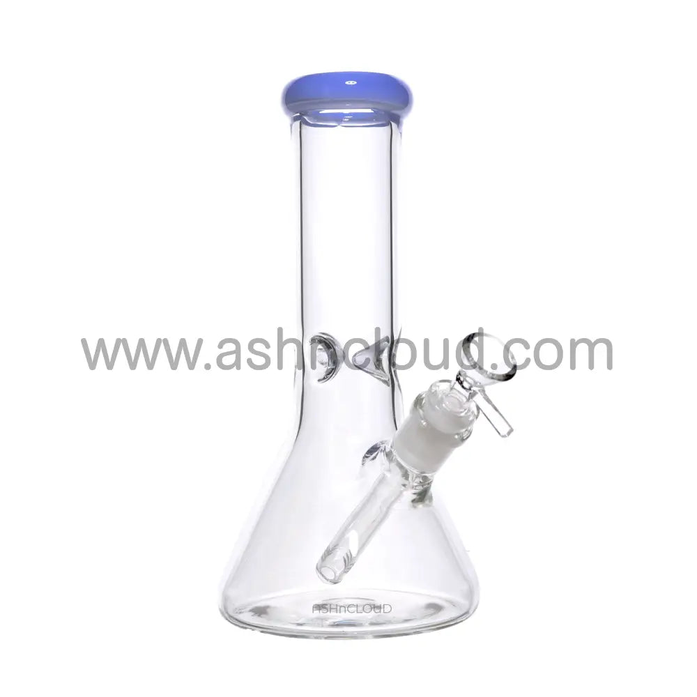 10 In - Clear Glass Beaker Color Bong 5 Mm Simple