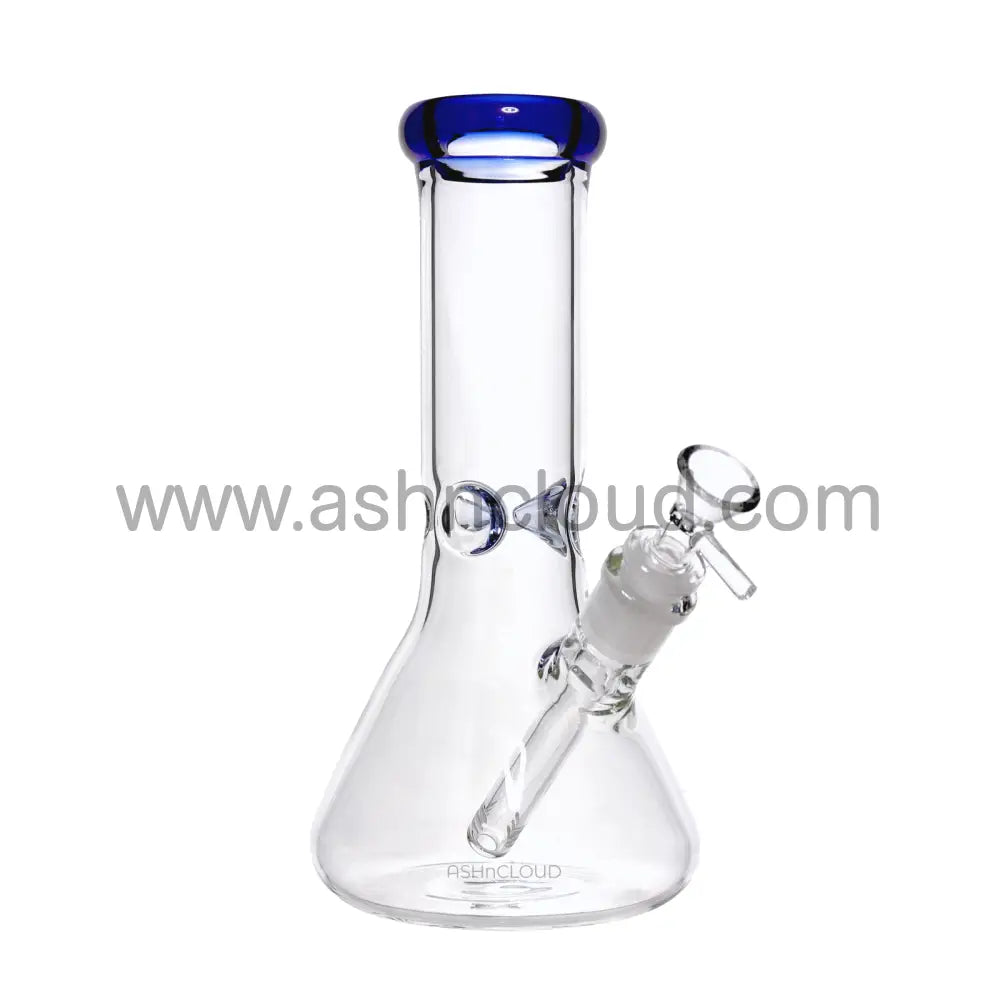 10 In - Clear Glass Beaker Color Bong 5 Mm Simple