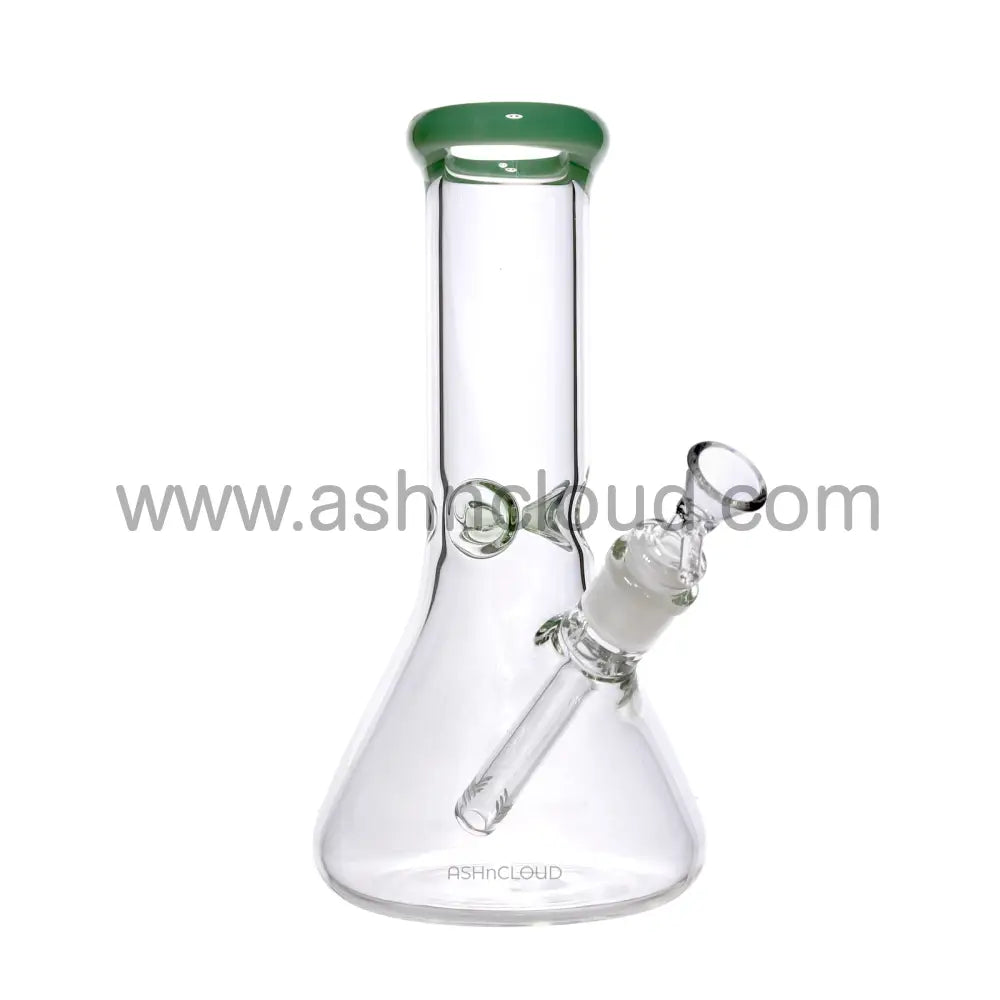 10 In - Clear Glass Beaker Color Bong 5 Mm Simple