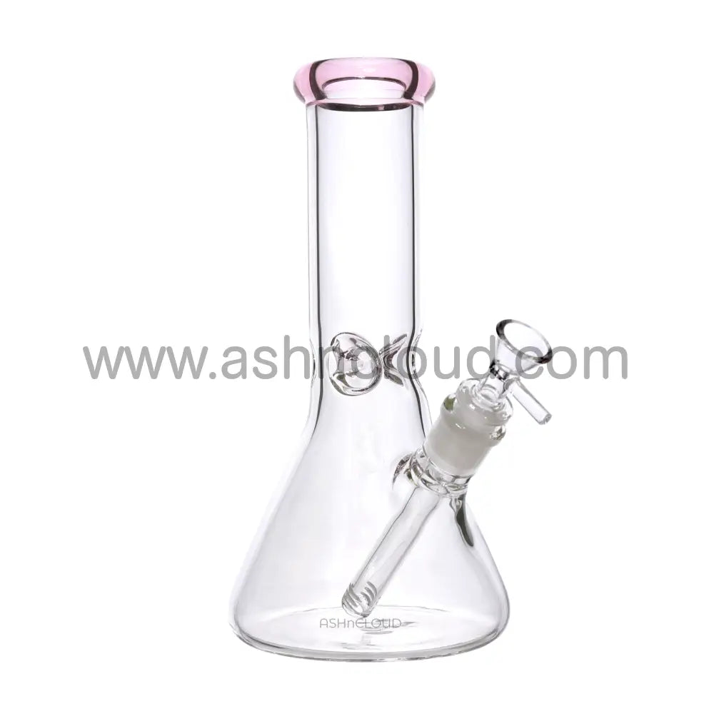 10 In - Clear Glass Beaker Color Bong 5 Mm Simple