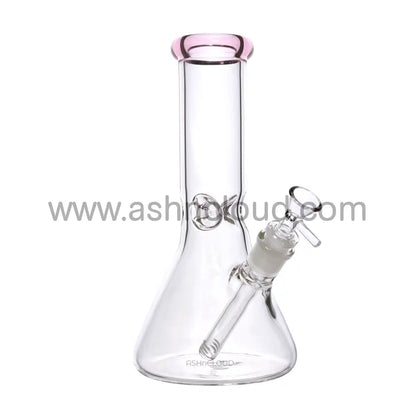 10 In - Clear Glass Beaker Color Bong 5 Mm Simple