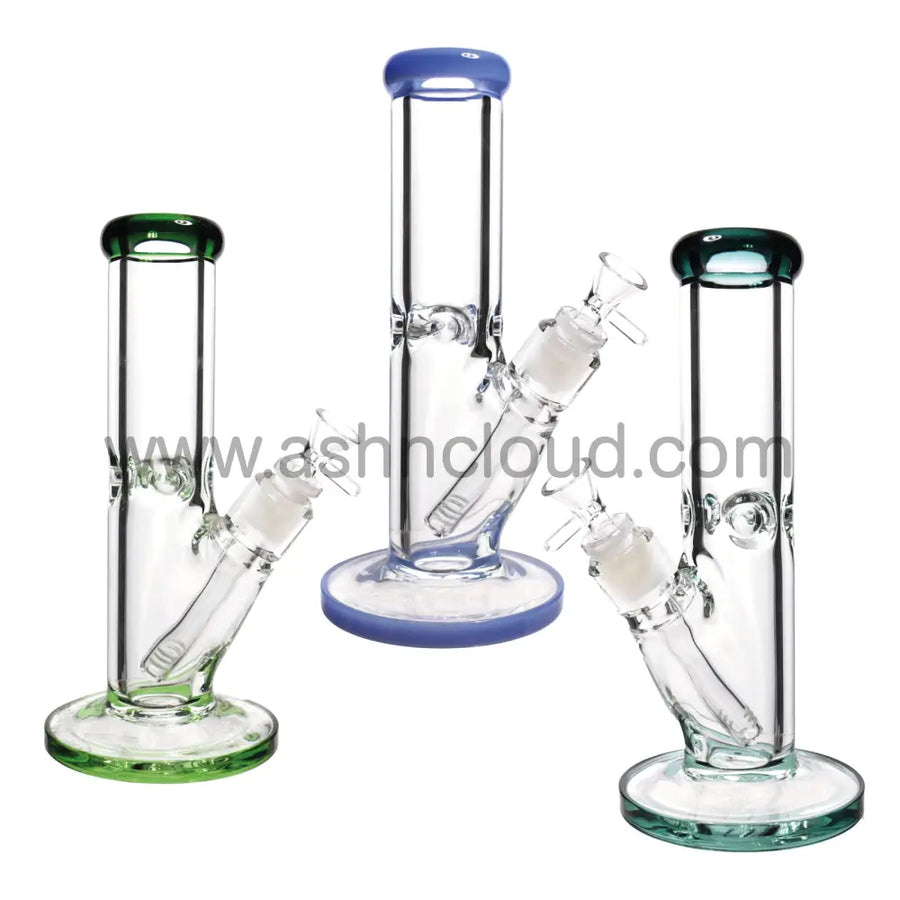 10 Inch Clear One-Tone Straight Glass Bong, 9mm