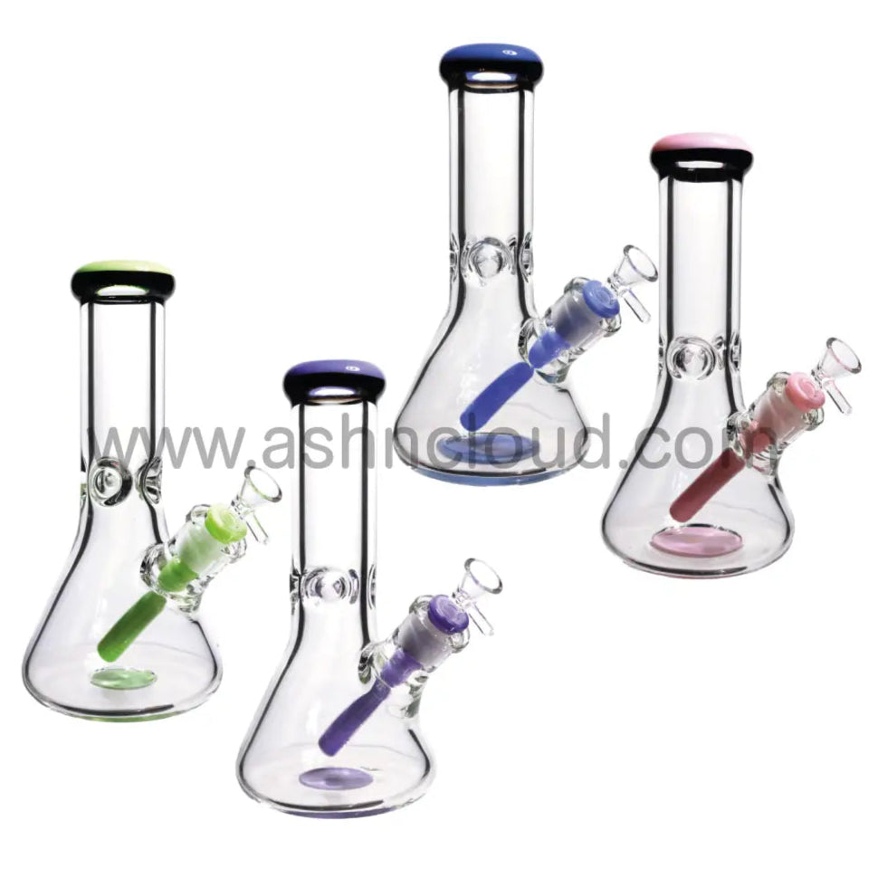 10 In - Clear Two-Tone Thick Beaker Bong 9 Mm