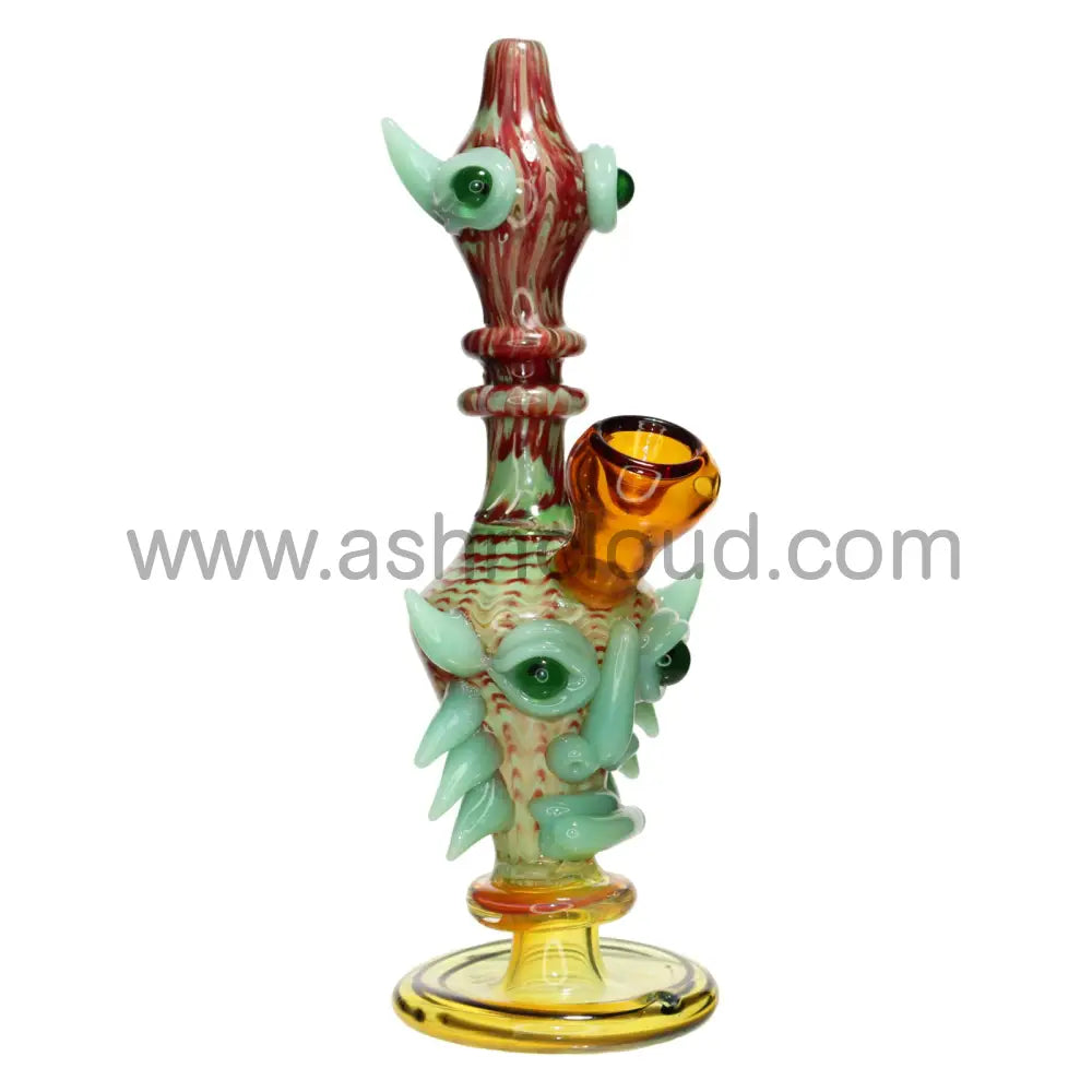 10 In - Double Monster Head Fancy Glass Bubbler