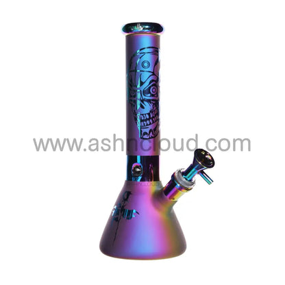 10 In - Electro Plated Beaker Glass Bong Purple Glow