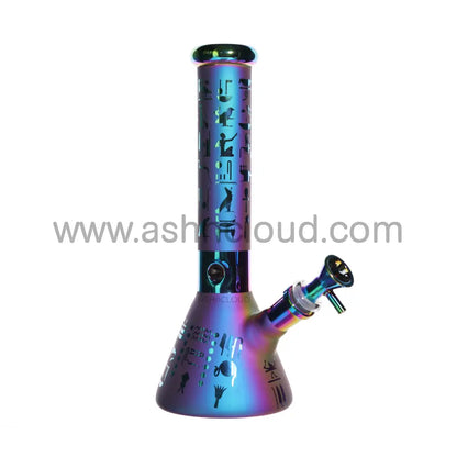 10 In - Electro Plated Beaker Glass Bong Purple Glow