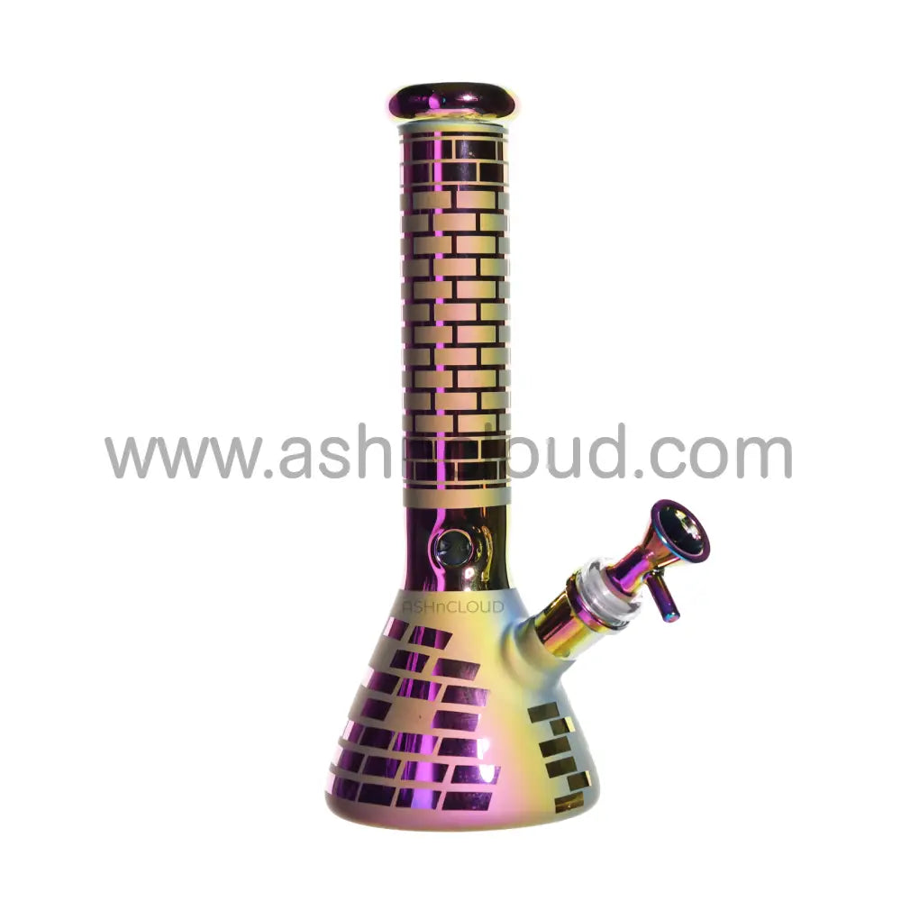 10 In - Electro Plated Golden Shine Beaker Glass Bong