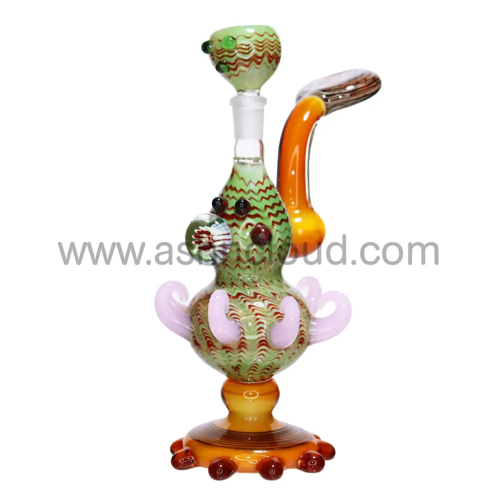 10 In - Fancy Glass Monster Bubbler Exotic Simple