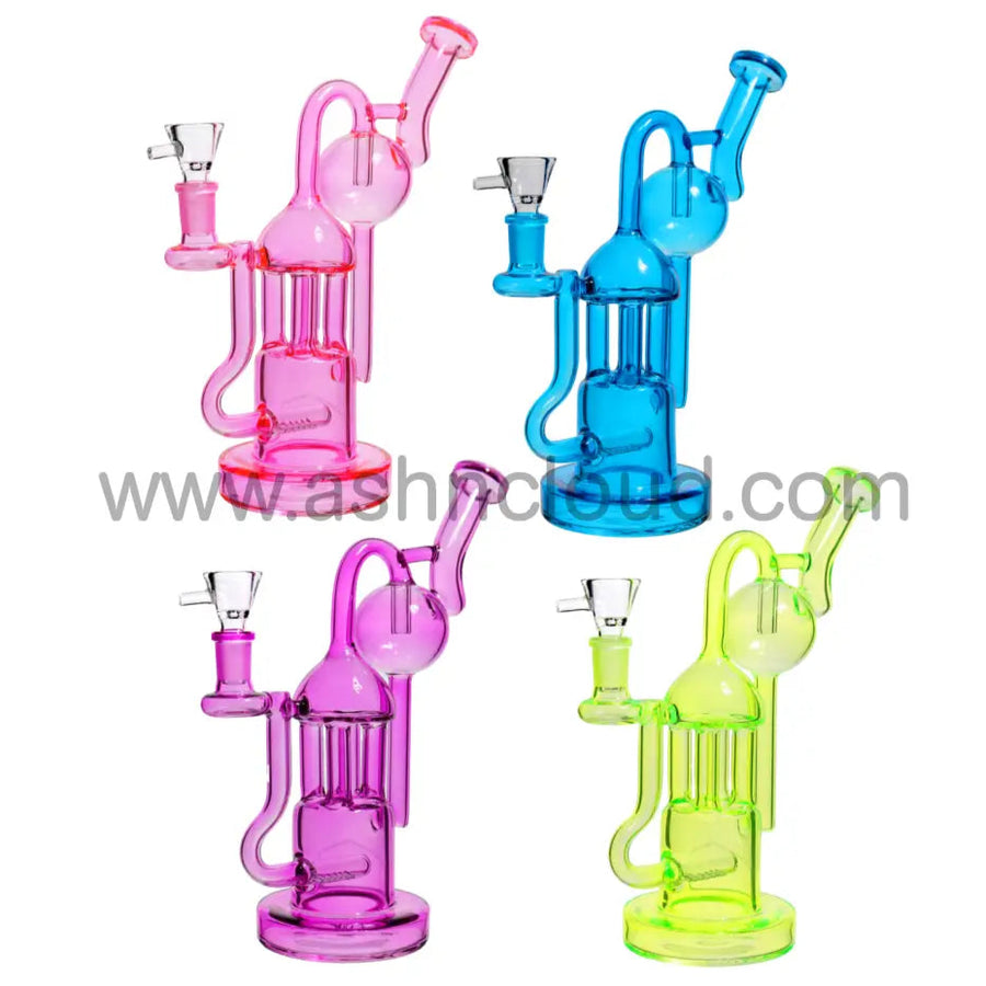 10 Inch Fancy Neon Lab-Style Glass Recycler