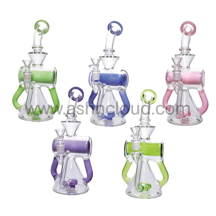 10 Inch Inline Slime Color Glass Recycler