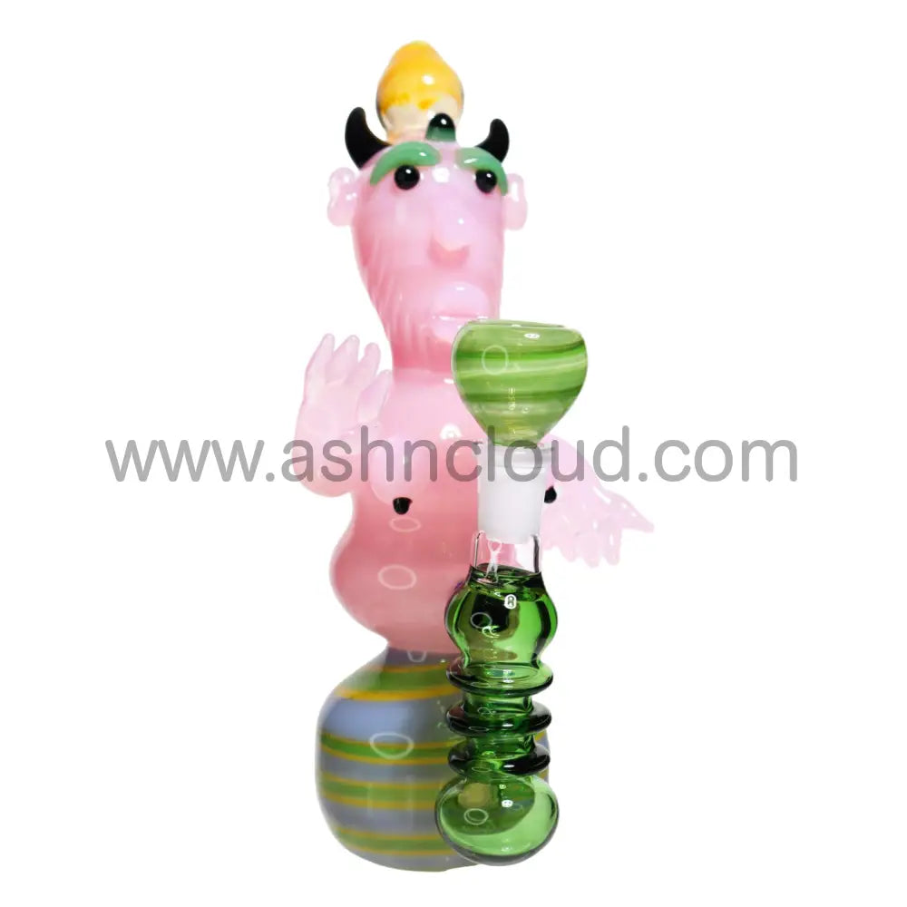 10 In - Monster Pink Tits Twister Glass Bubbler Fancy