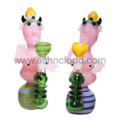 10 In - Monster Pink Tits Twister Glass Bubbler Fancy