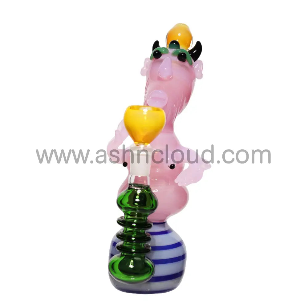 10 In - Monster Pink Tits Twister Glass Bubbler Fancy