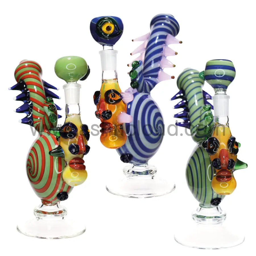 10 Inch Twisted Monster Design Glass Bubbler