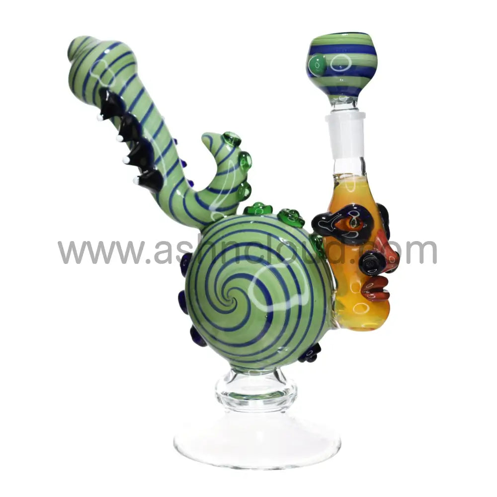10 In - Monster Twisted Fancy Glass Bubbler
