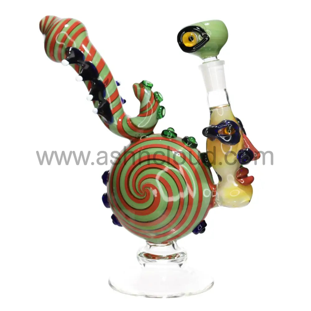 10 In - Monster Twisted Fancy Glass Bubbler
