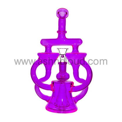 10 In - Neon Glass Recycler Multicolor