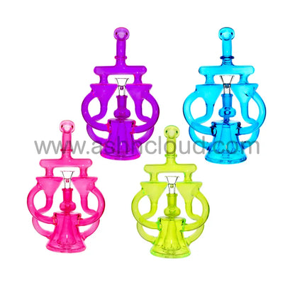 10 In - Neon Glass Recycler Multicolor