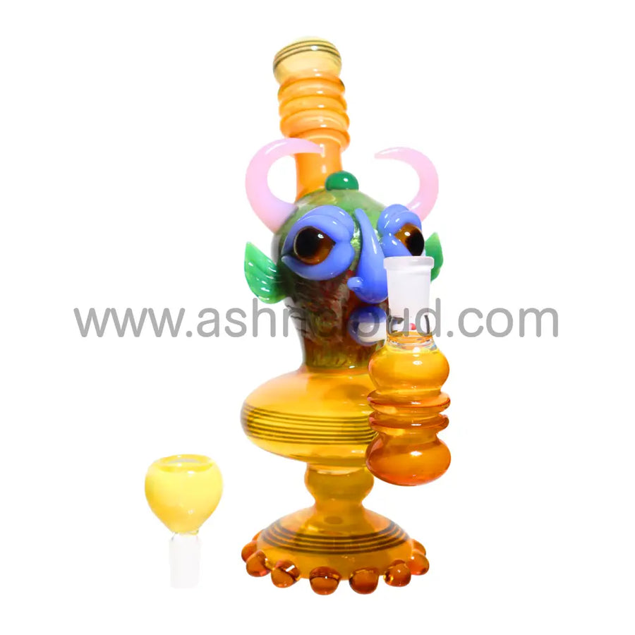 10 Inch Smoking Monster Design Glass Bubbler