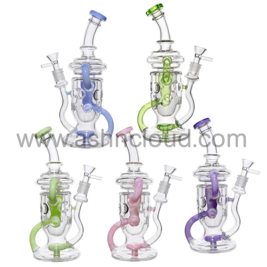 10 Inch Slime Color Recycler Glass Bong, 14mm