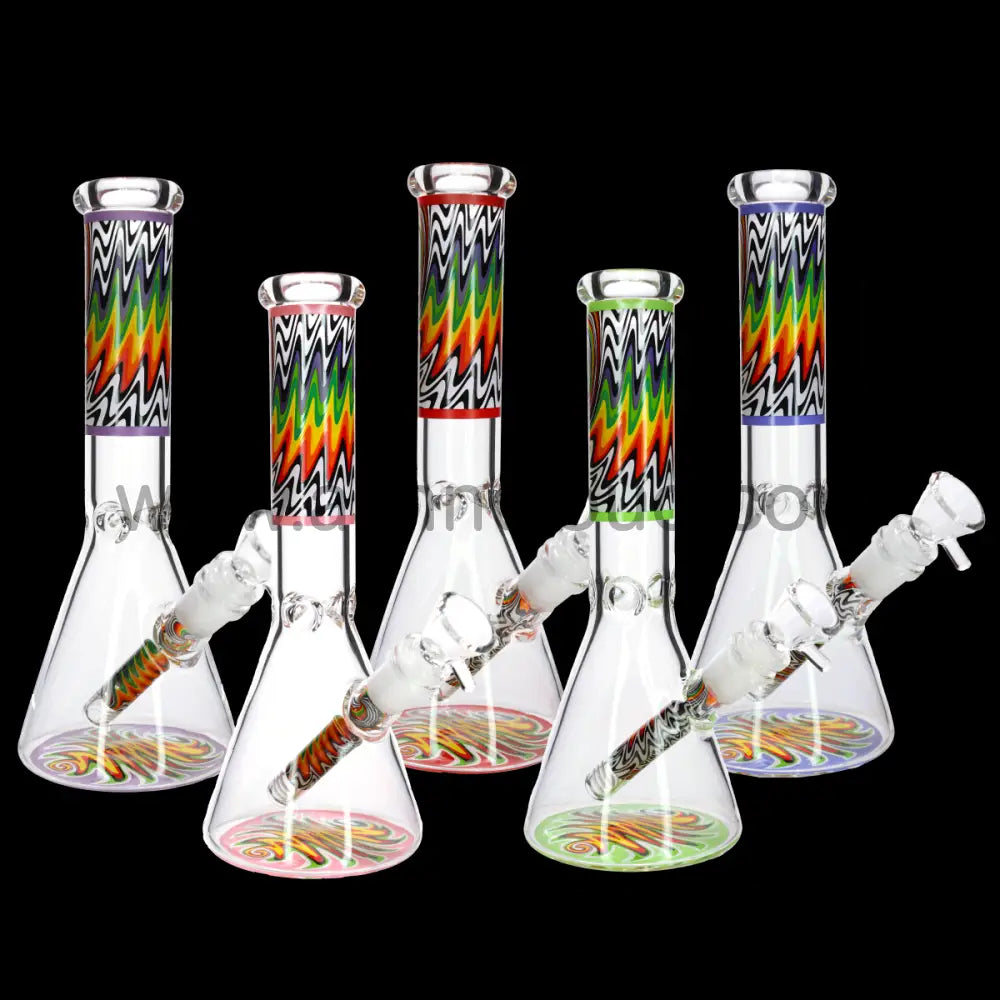 10 in - Wig Wag Body Beaker Glass Bong