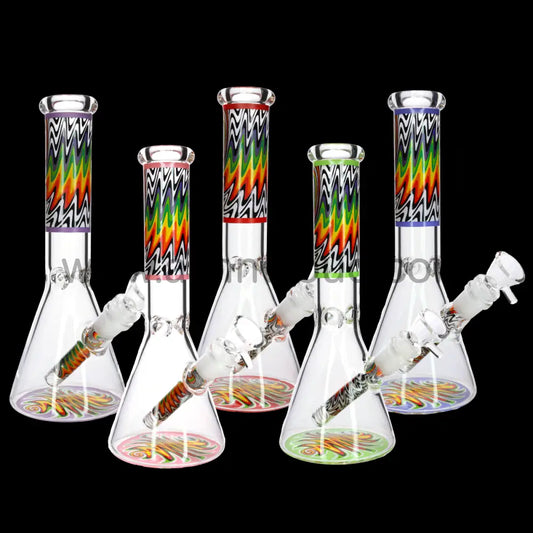 10 in - Wig Wag Body Beaker Glass Bong