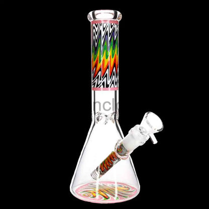 10 in - Wig Wag Body Beaker Glass Bong