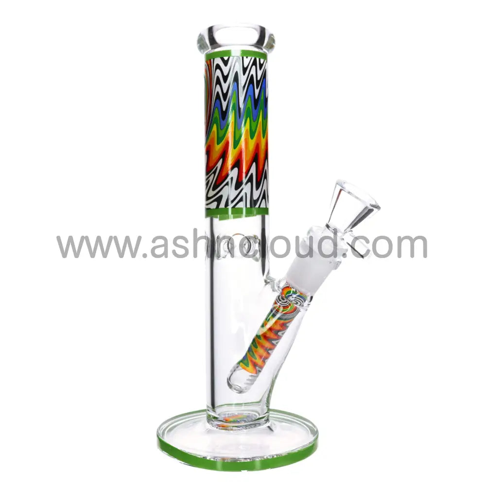 10 In - Wig Wag Straight Tube Glass Bong