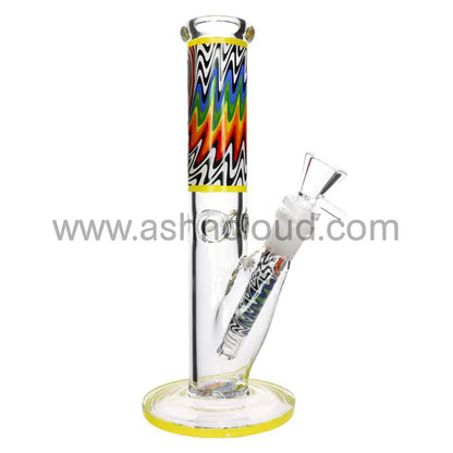 10 In - Wig Wag Straight Tube Glass Bong