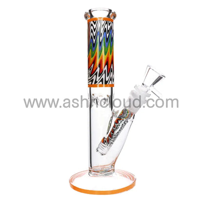 10 In - Wig Wag Straight Tube Glass Bong