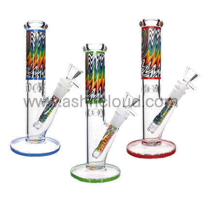 10 In - Wig Wag Straight Tube Glass Bong