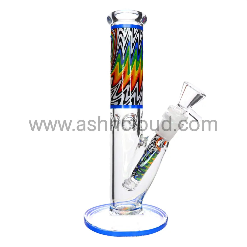 10 In - Wig Wag Straight Tube Glass Bong