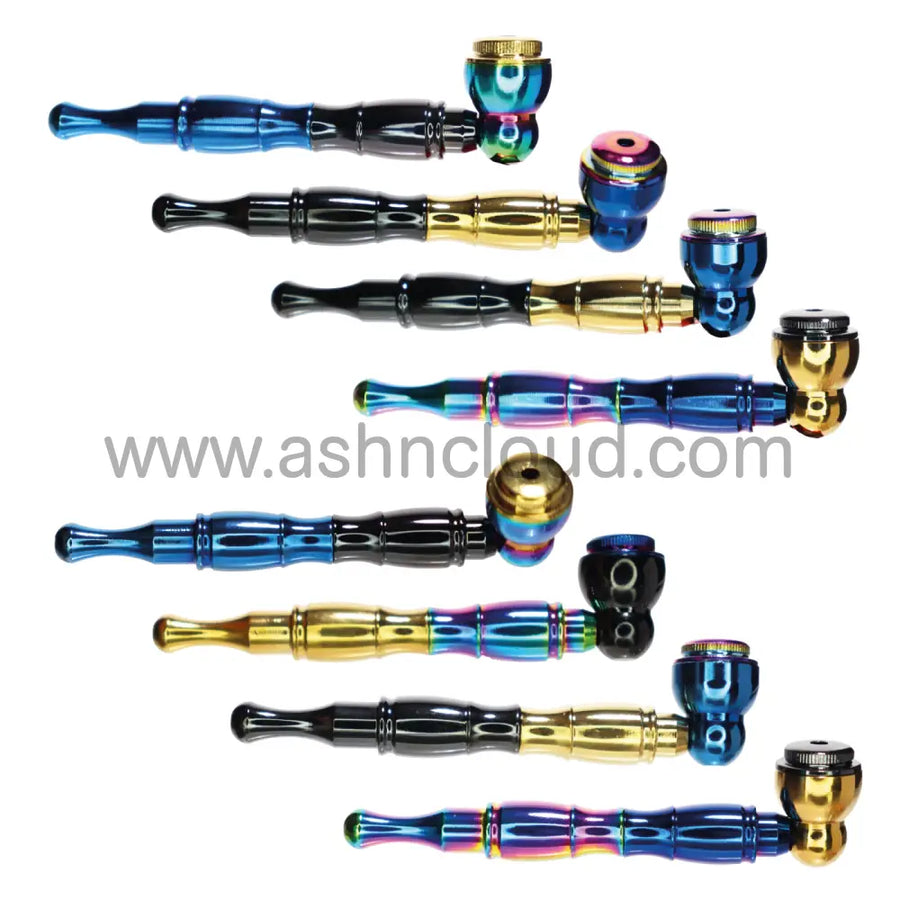 6 Inch Metal Smoking Pipe, 10-Piece Box