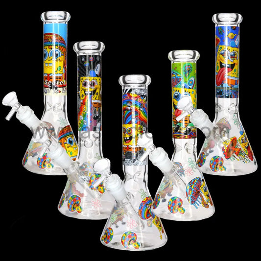 10’’ Sponge Bob Beaker Bong | Wholesale Colorful Glass Water Pipe