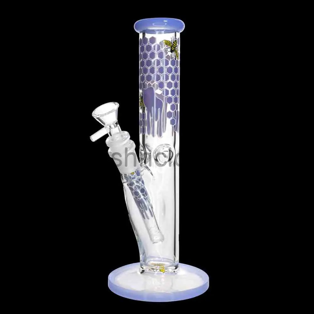 10’’ Straight Honeycomb Water Pipe | 5mm Thick | Bee & Honey Drip Design | Wholesale