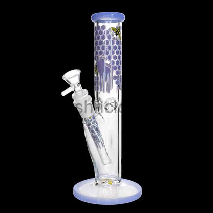 10’’ Straight Honeycomb Water Pipe | 5mm Thick | Bee & Honey Drip Design | Wholesale