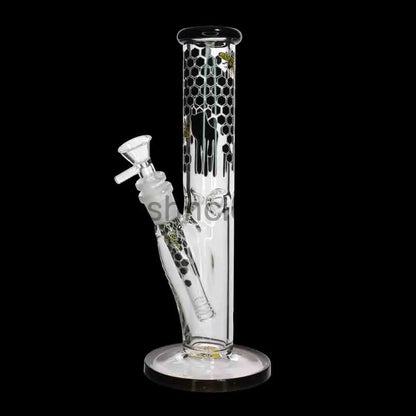 10’’ Straight Honeycomb Water Pipe | 5mm Thick | Bee & Honey Drip Design | Wholesale