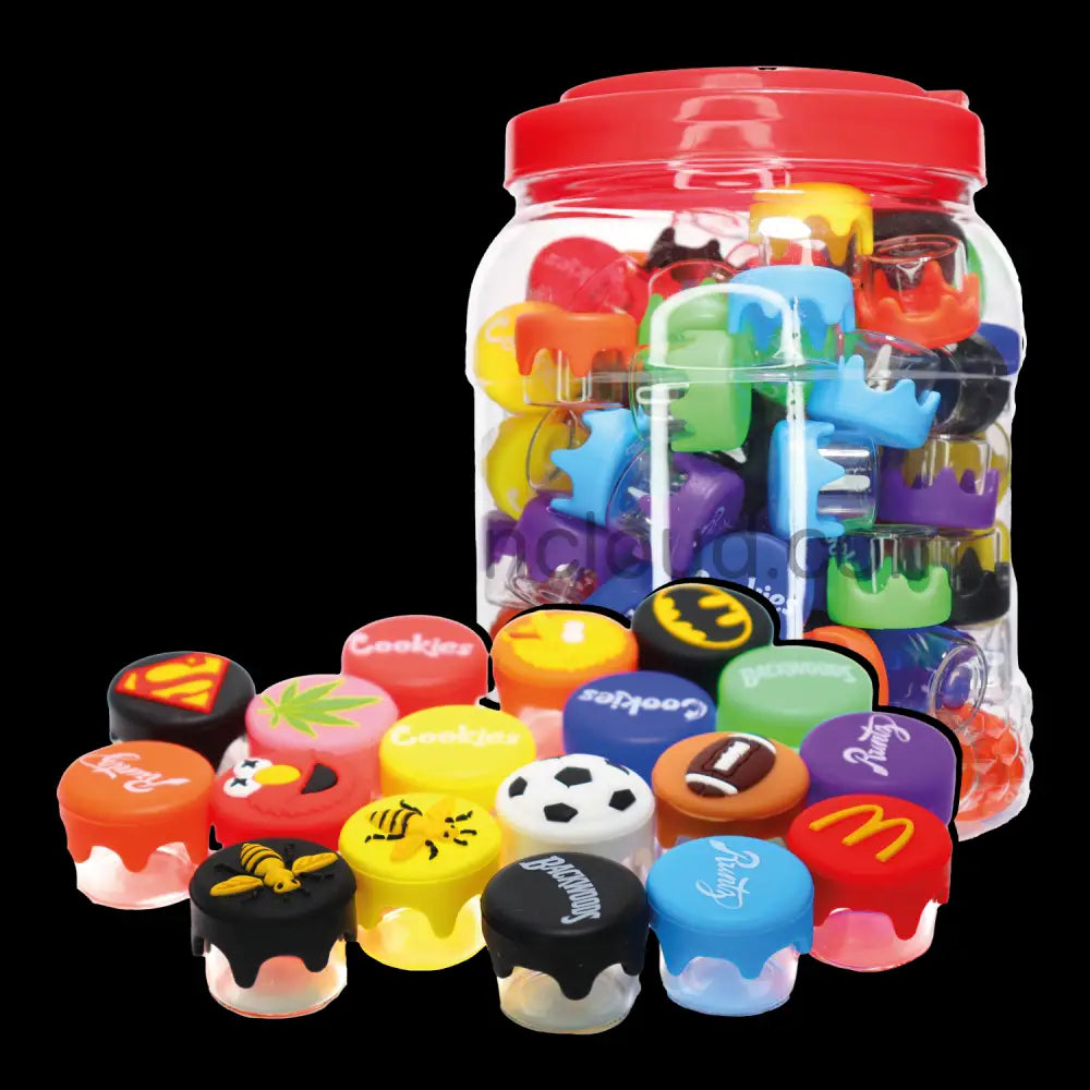 100 Pcs - Silicone Jar Container Ball Mix Color Glass Wax $0.46 Each