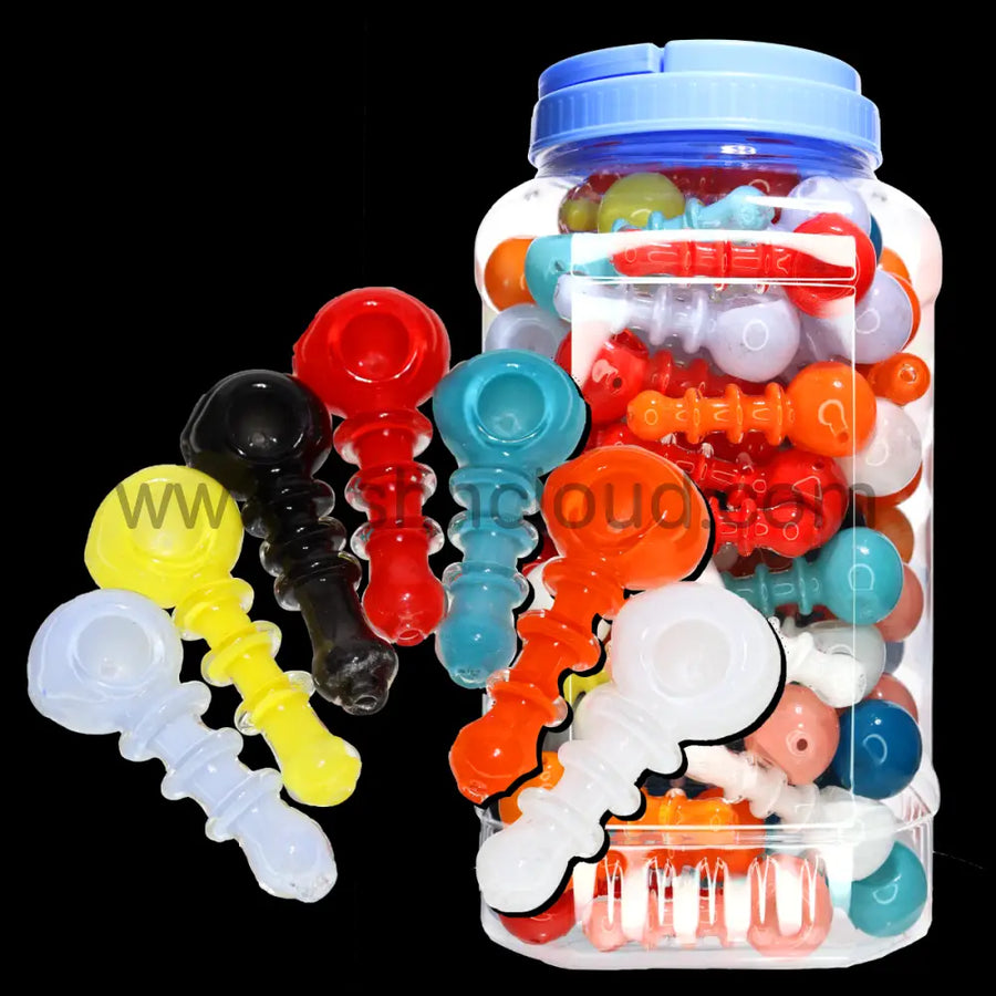 3.5 Inch Glass Hand Pipe Spoon Jar #2, 105-Piece
