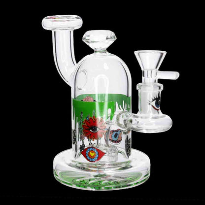 7” Heavy Diamond Glass Water Pipe – Thick Dab Rig | Wholesale