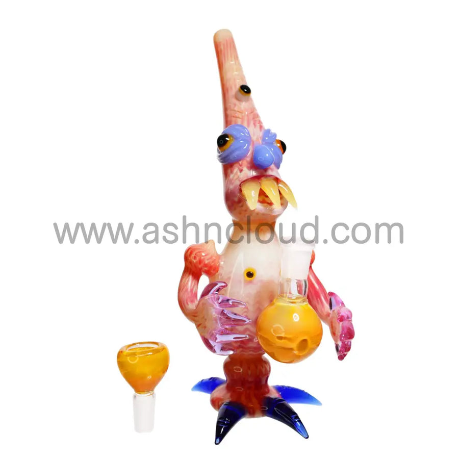 11 Inch Crazy Monster Design Glass Bubbler