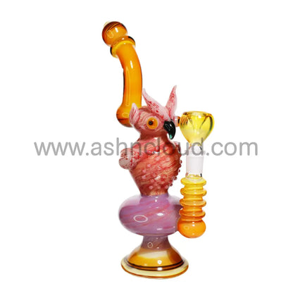 11 In - Fancy Owl Glass Bubbler