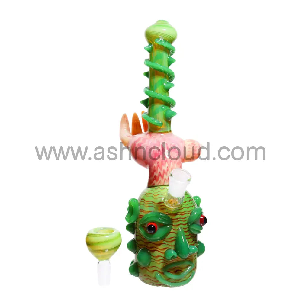 11 In - Monster Head Hand Fancy Glass Bubbler